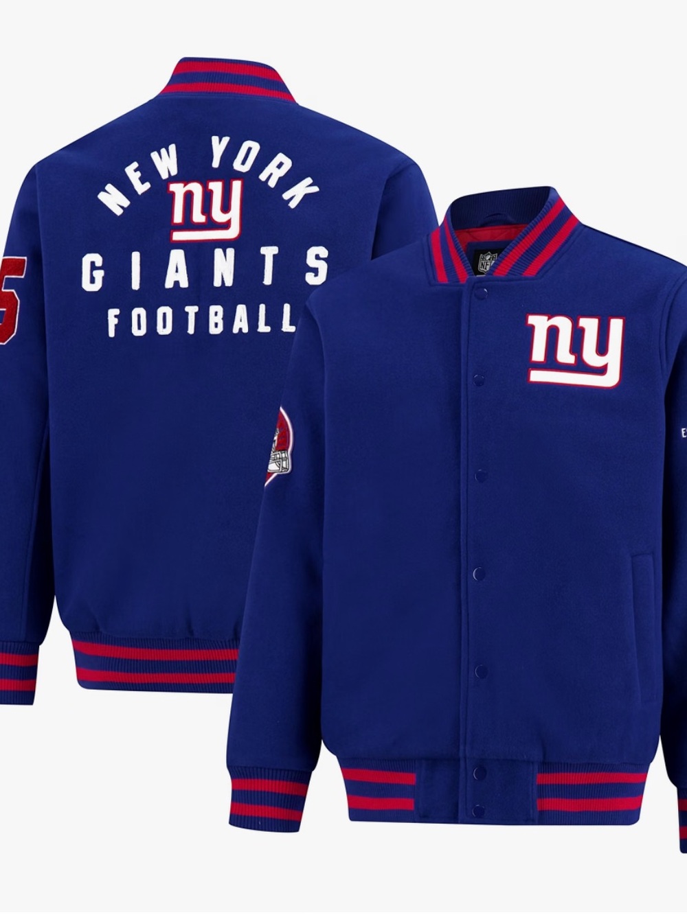 New York Giants Royal Blue Varsity Jacket - Team Logo